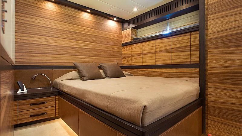 a bed in a room aboard VITAMIN SEA I Yacht for Sale