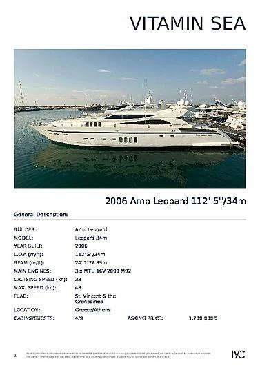 graphical user interface, website aboard VITAMIN SEA I Yacht for Sale