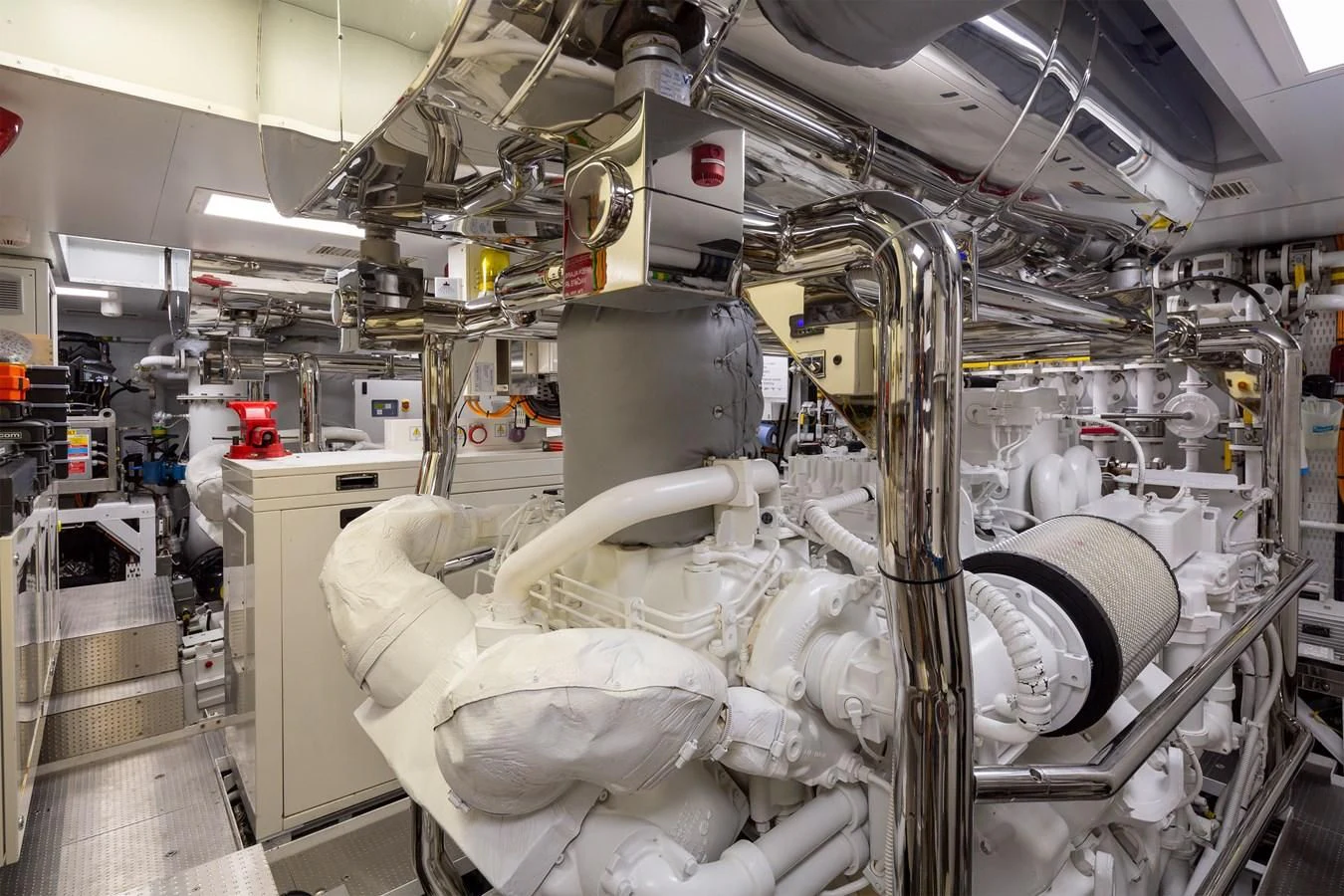 a large white machine aboard FIFTY Yacht for Charter