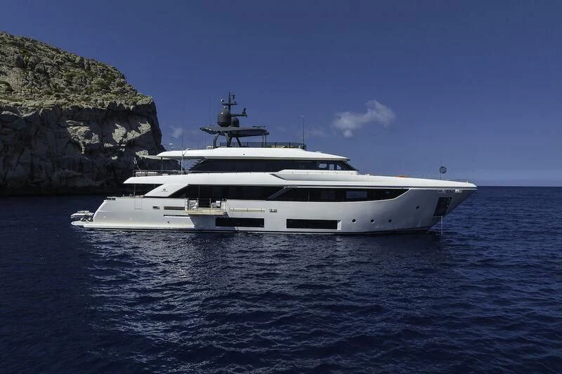 a white yacht in the water aboard DIANA II Yacht for Sale