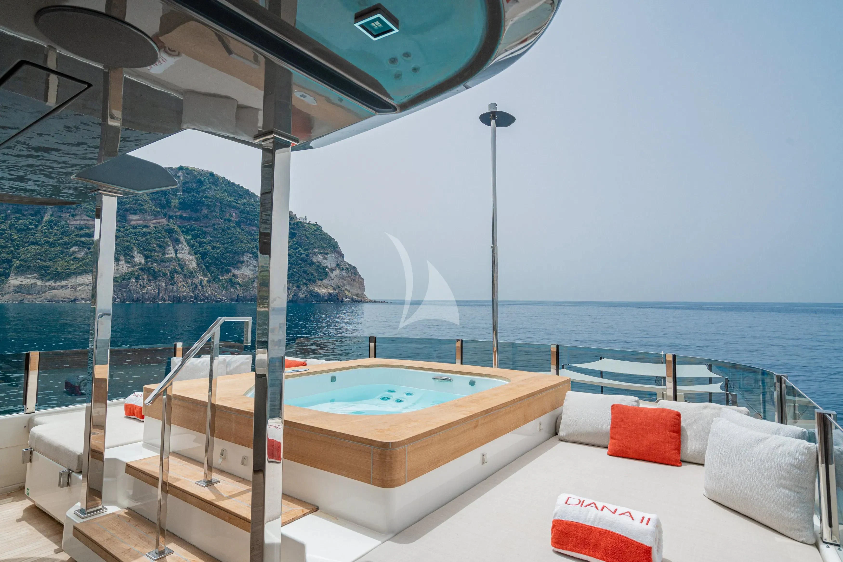 a bed on a boat aboard DIANA II Yacht for Sale