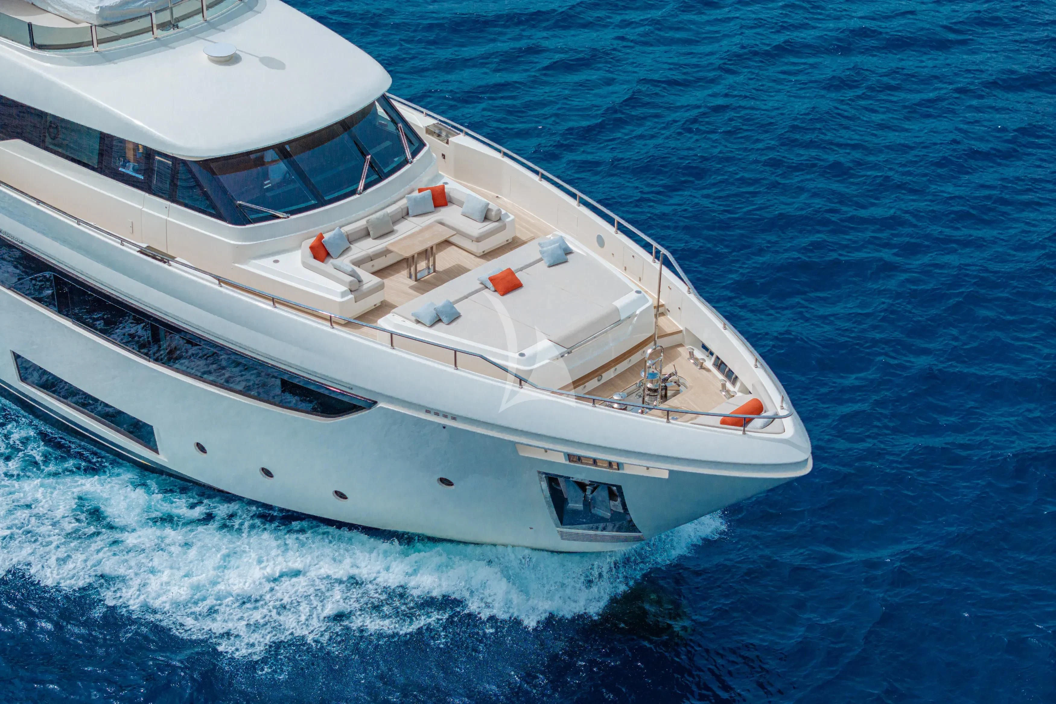 a white boat on the water aboard DIANA II Yacht for Sale