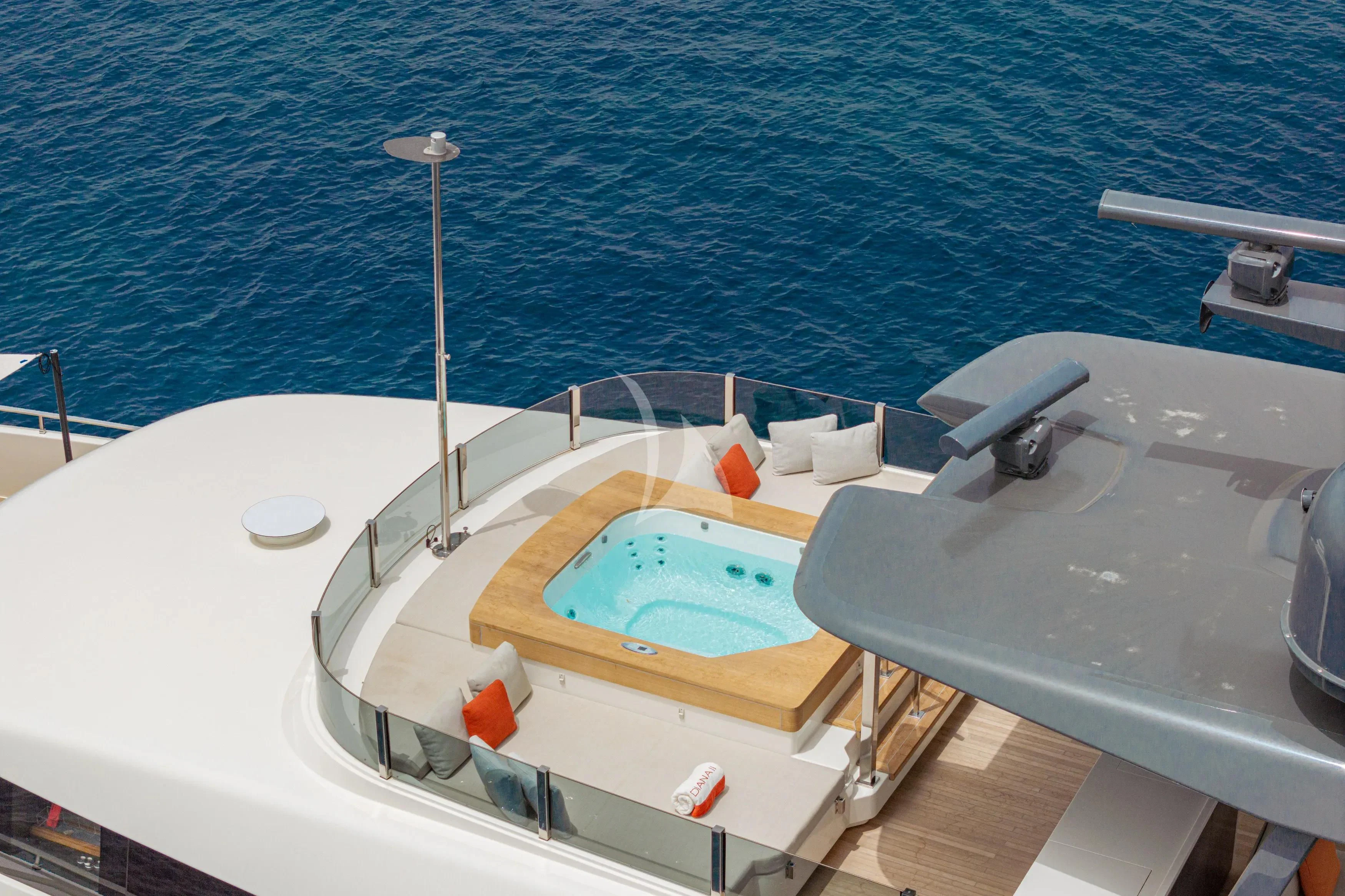 a sink and a bathtub on a boat aboard DIANA II Yacht for Sale