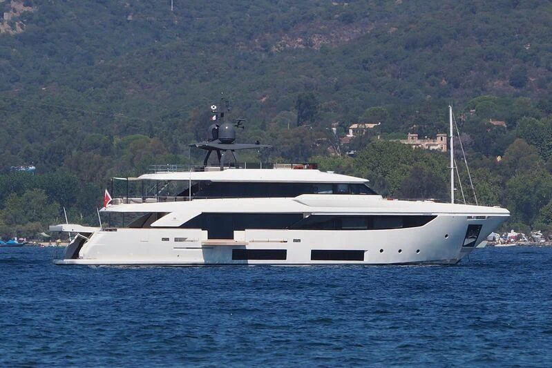 a white yacht on the water aboard DIANA II Yacht for Sale