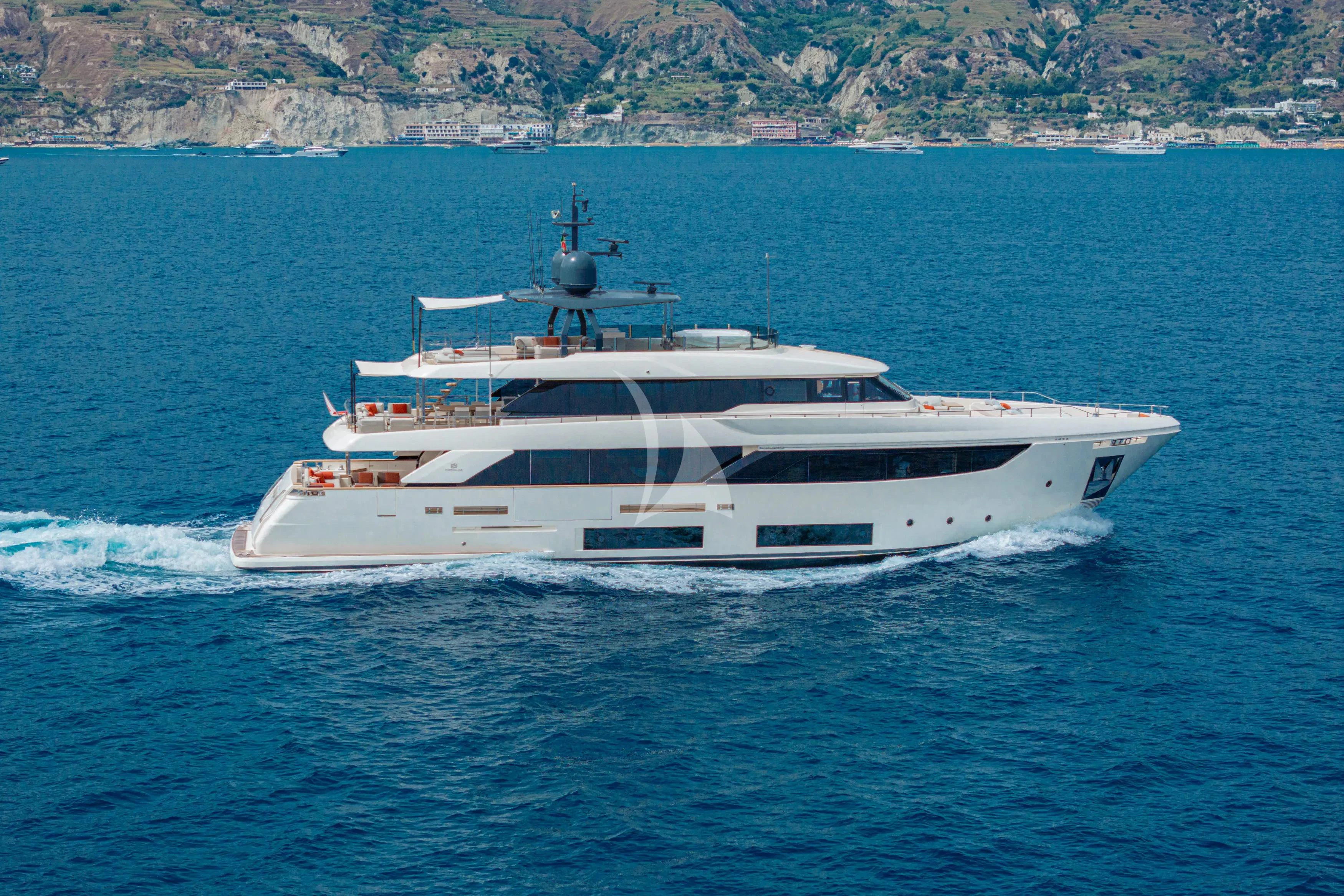 a white yacht on the water aboard DIANA II Yacht for Sale