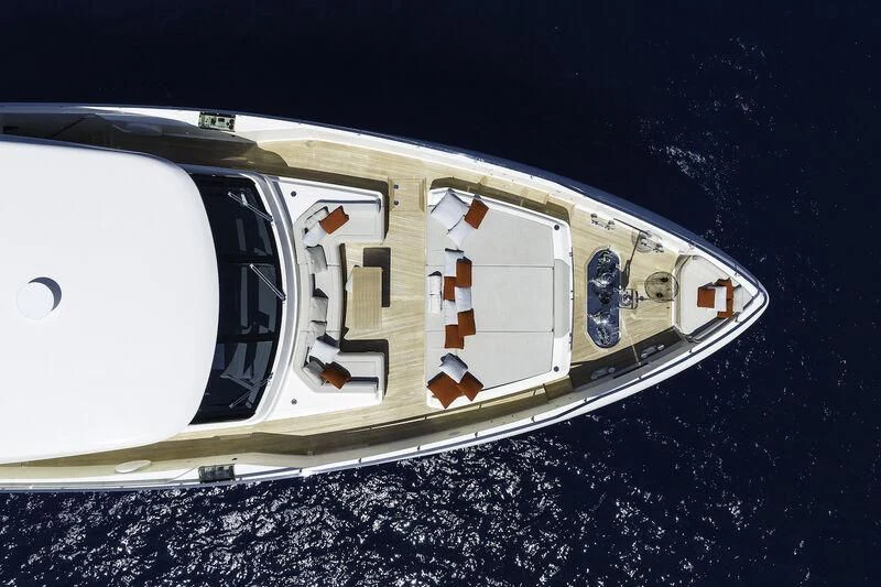 a white vehicle with a white roof aboard DIANA II Yacht for Sale