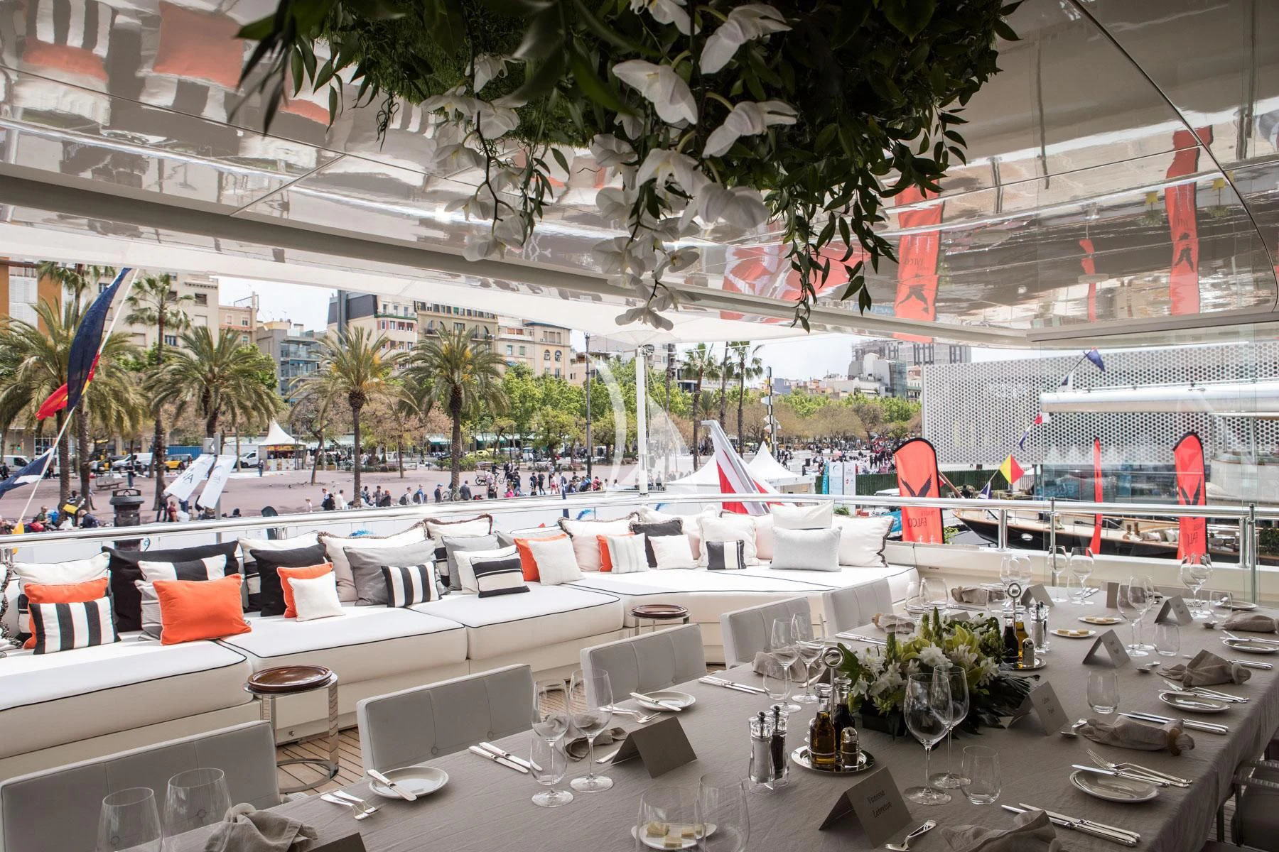 a large model of a beach resort aboard ROMA Yacht for Sale