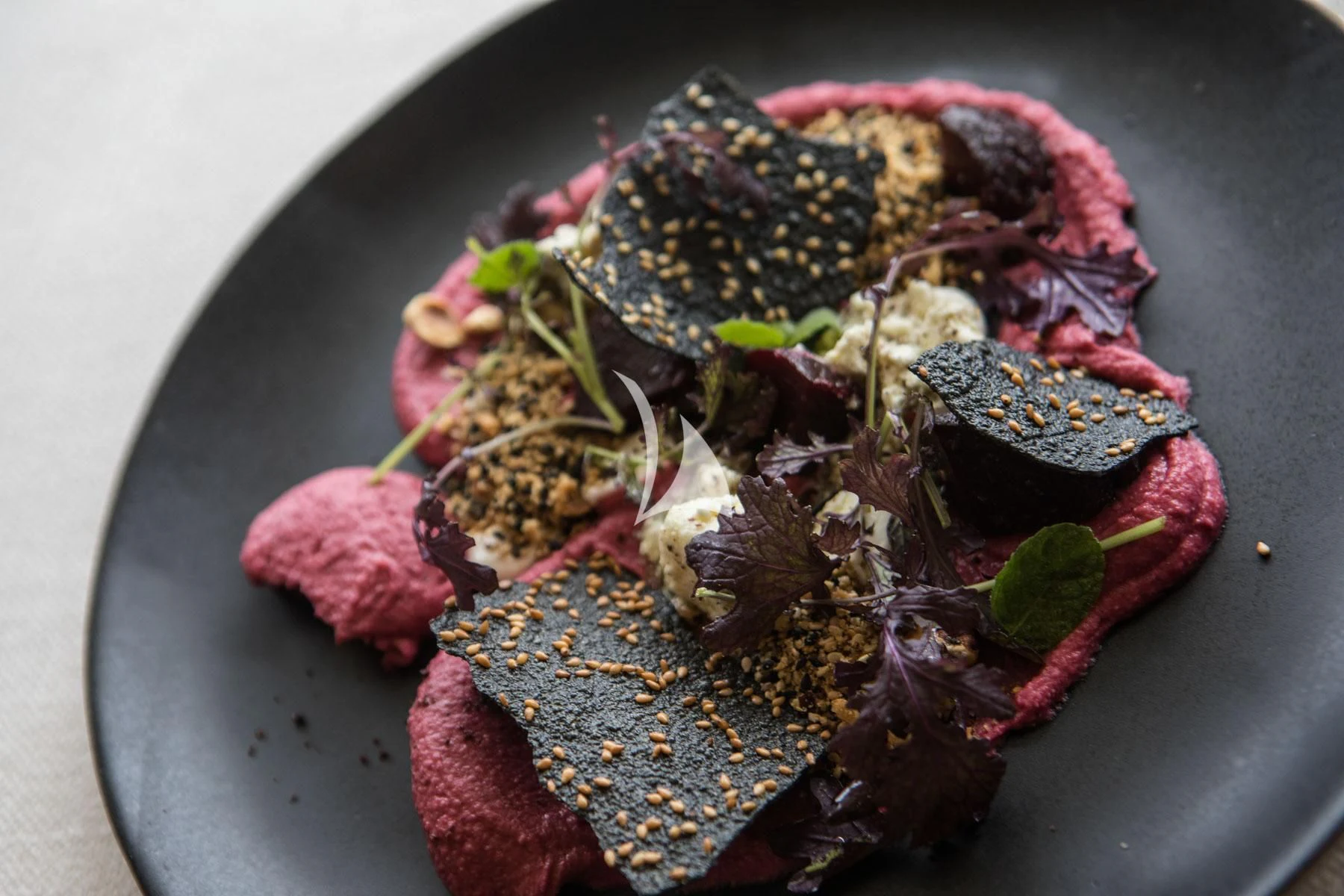 a plate of food aboard ROMA Yacht for Sale