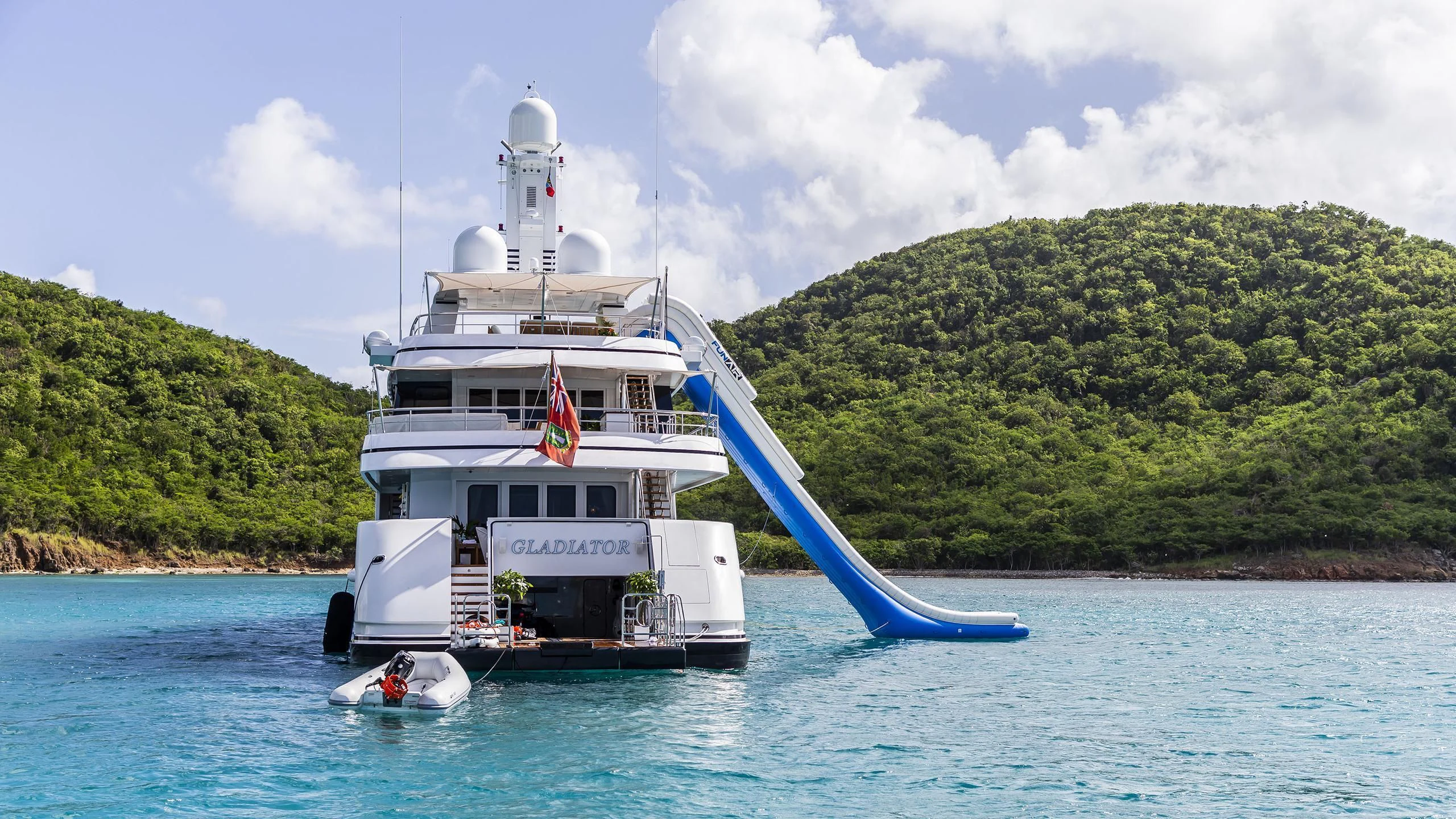 a boat on the water aboard GLADIATOR Yacht for Sale