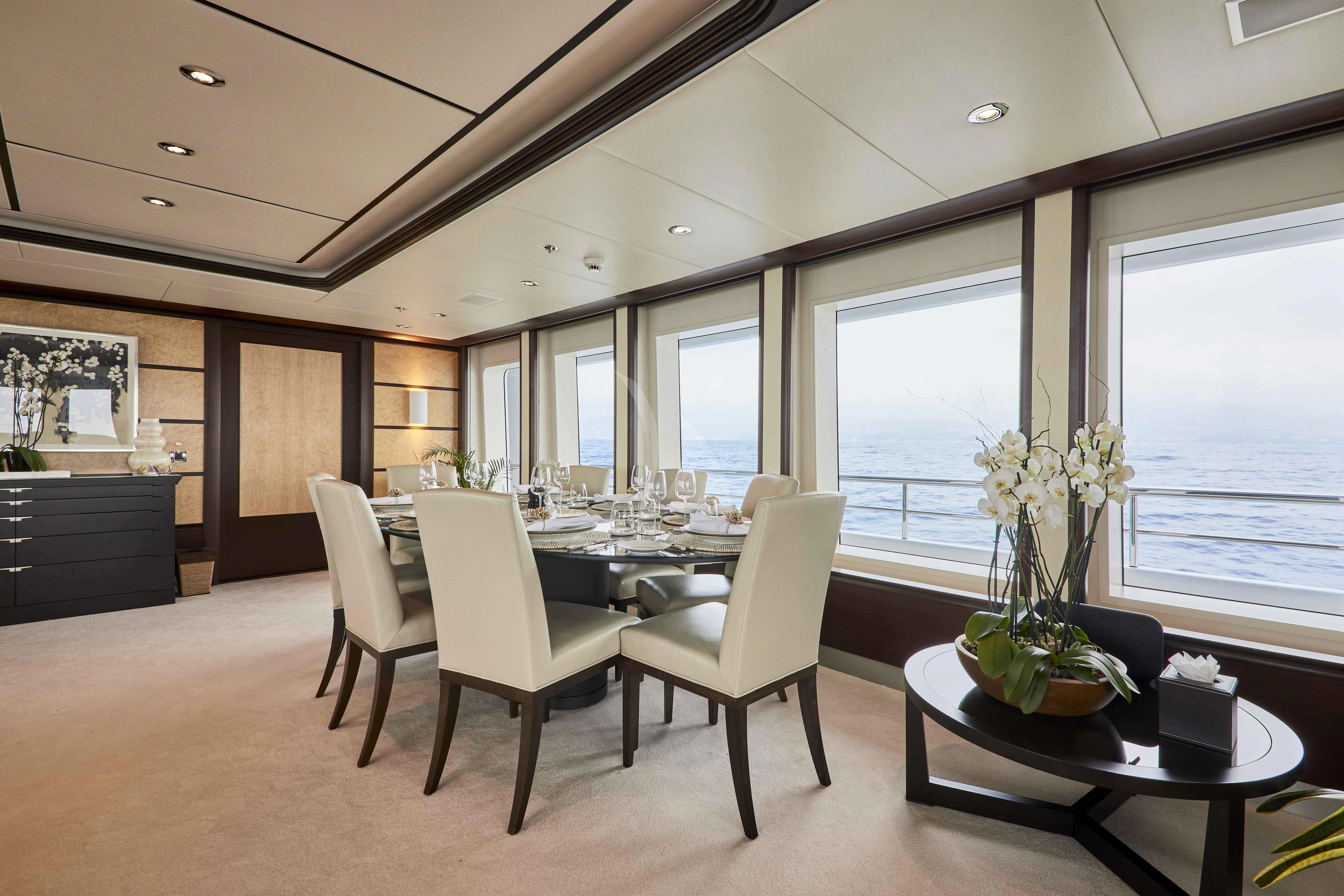 a large open office space aboard GLADIATOR Yacht for Sale