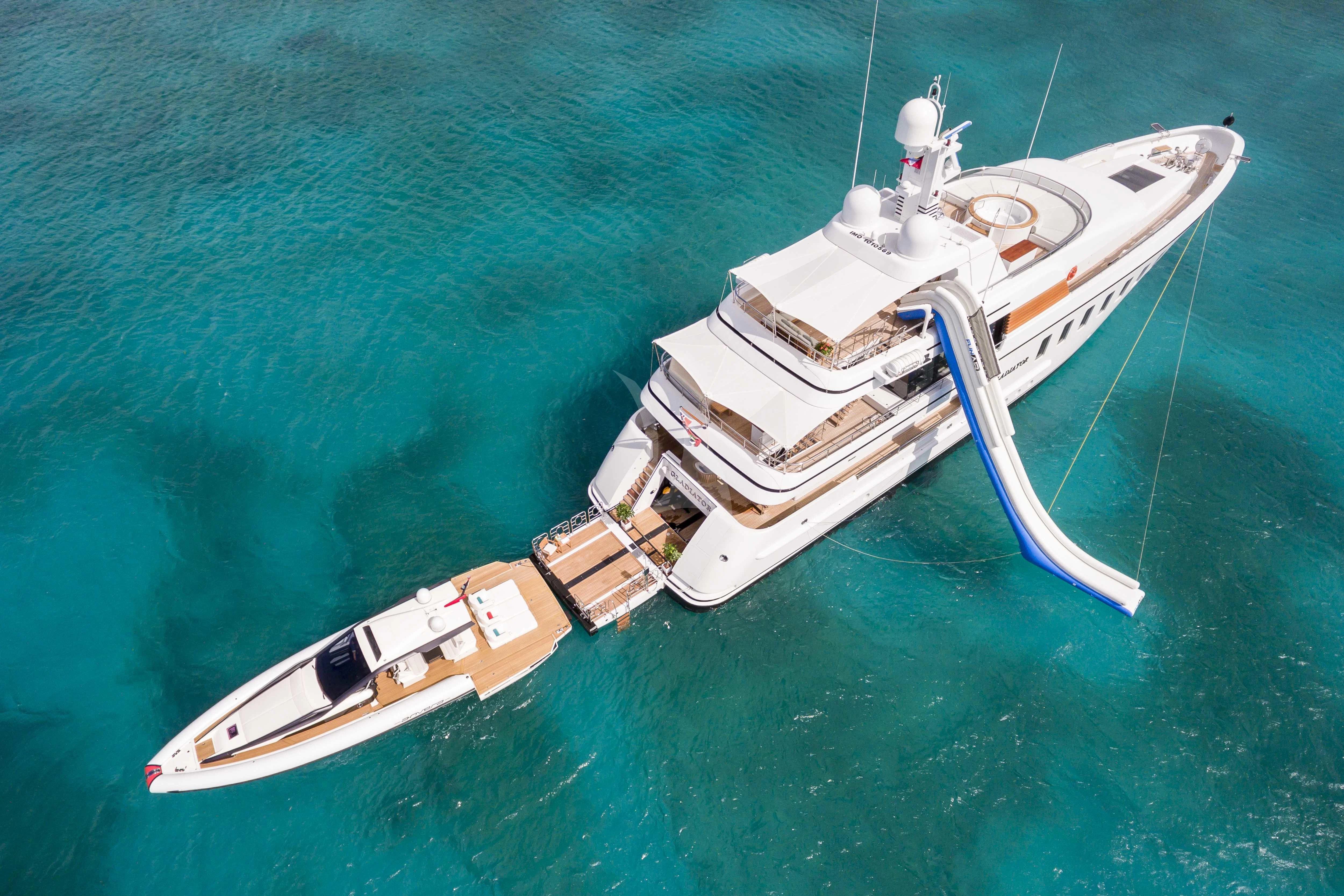 a boat on the water aboard GLADIATOR Yacht for Sale