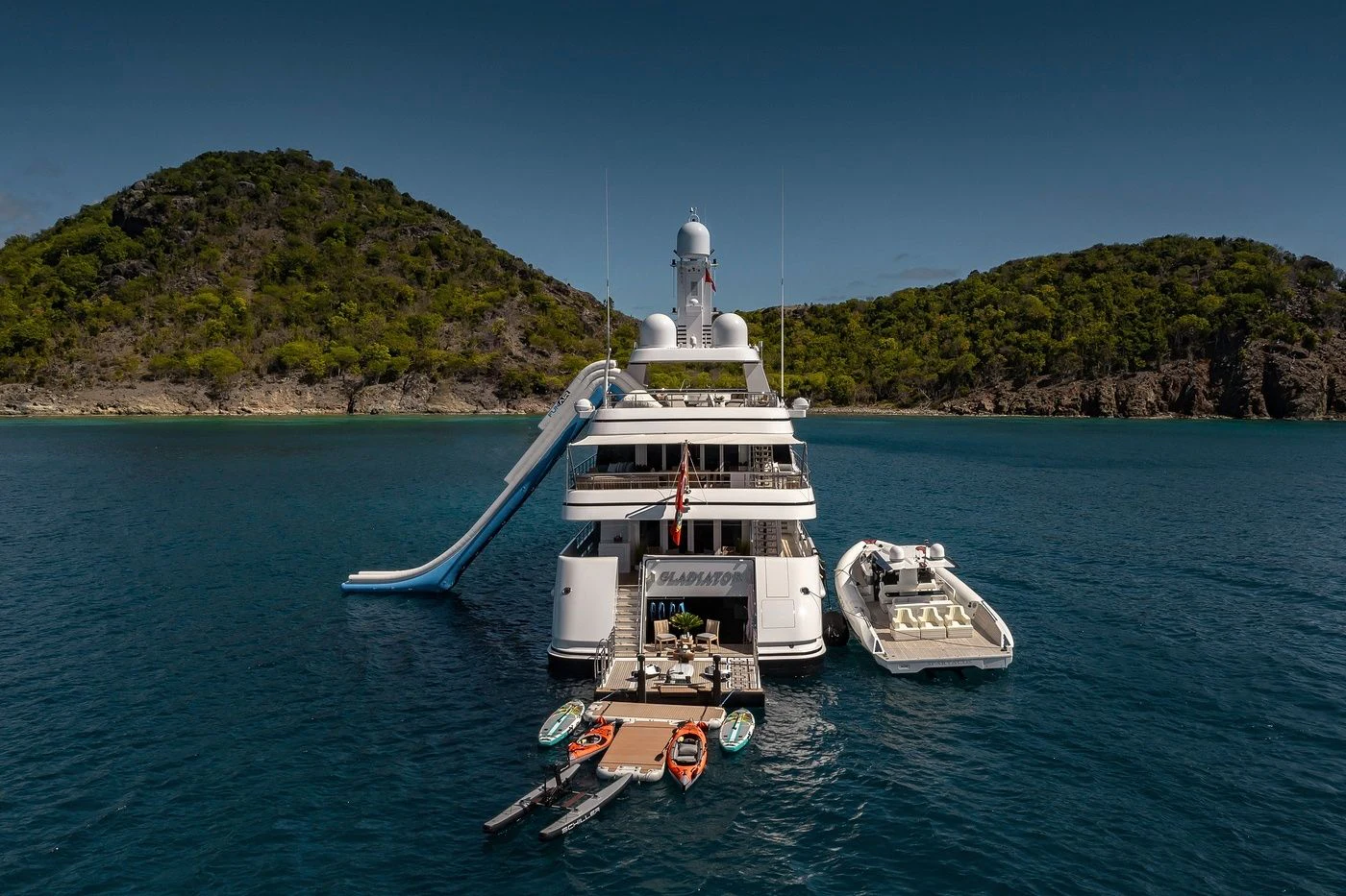 a boat on the water aboard GLADIATOR Yacht for Sale