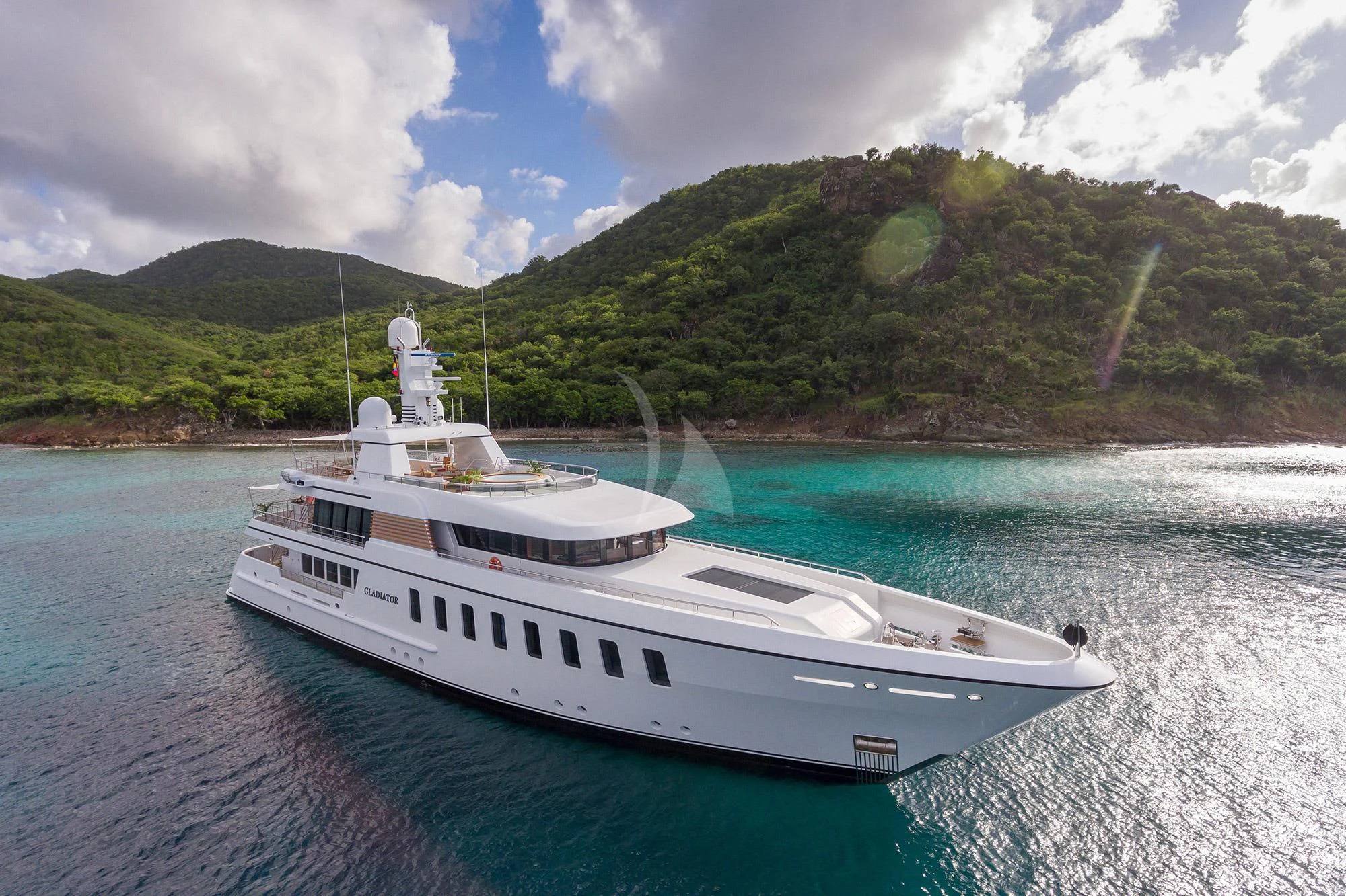 a boat on the water aboard GLADIATOR Yacht for Sale