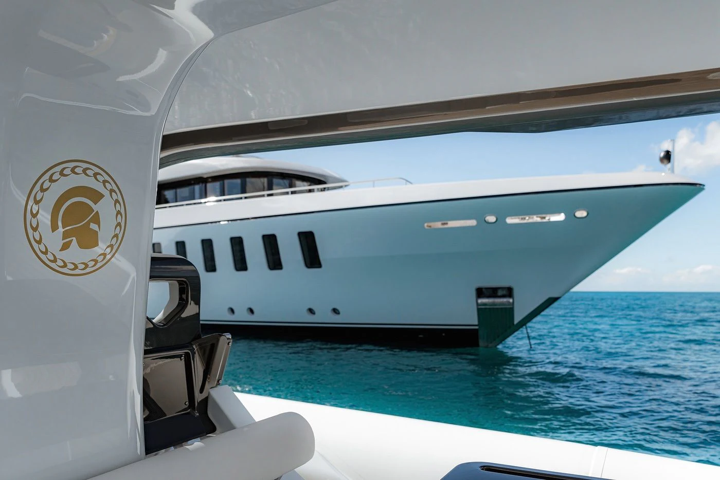 a boat in the water aboard GLADIATOR Yacht for Sale