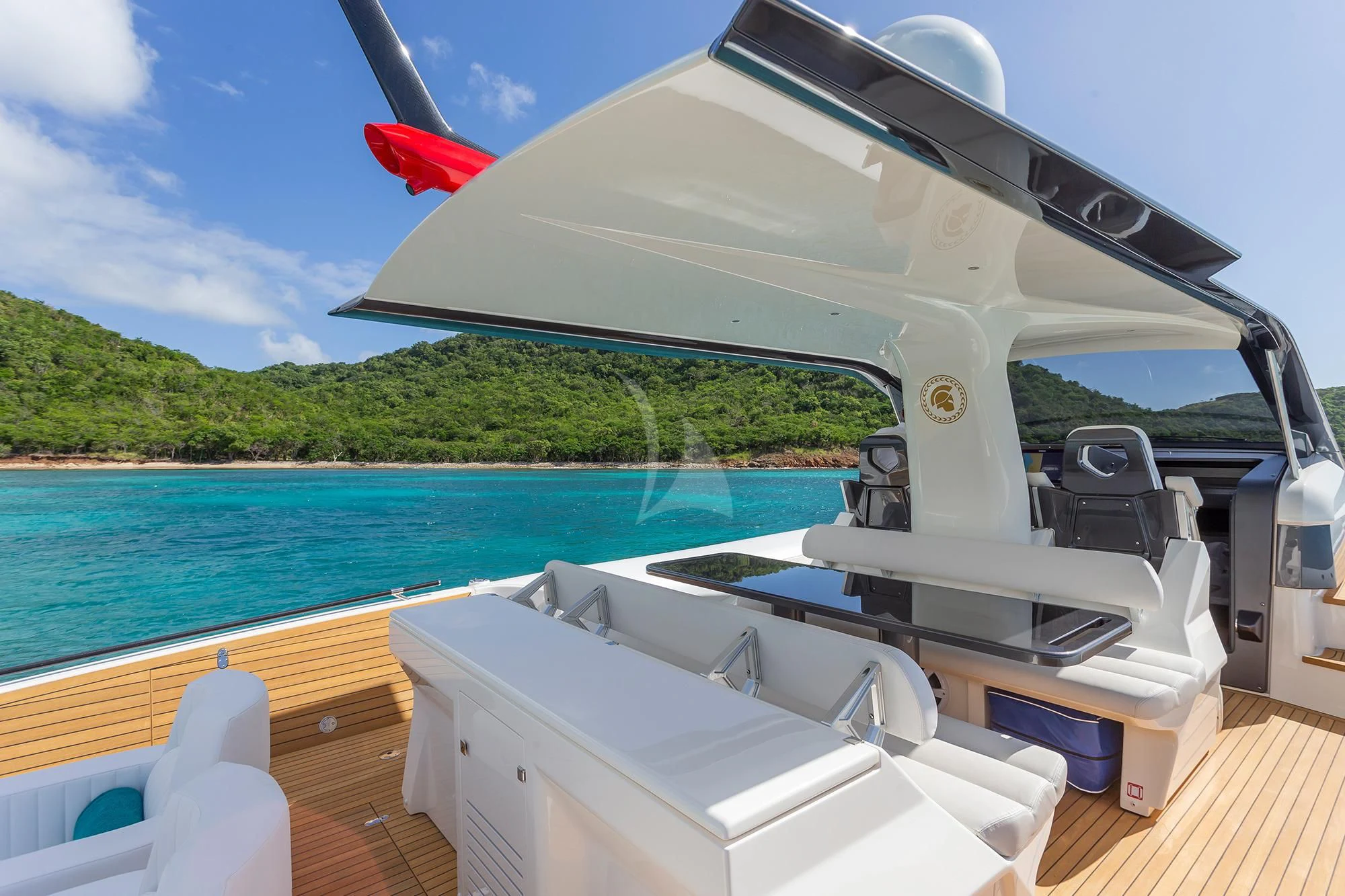 a boat on a body of water aboard GLADIATOR Yacht for Sale