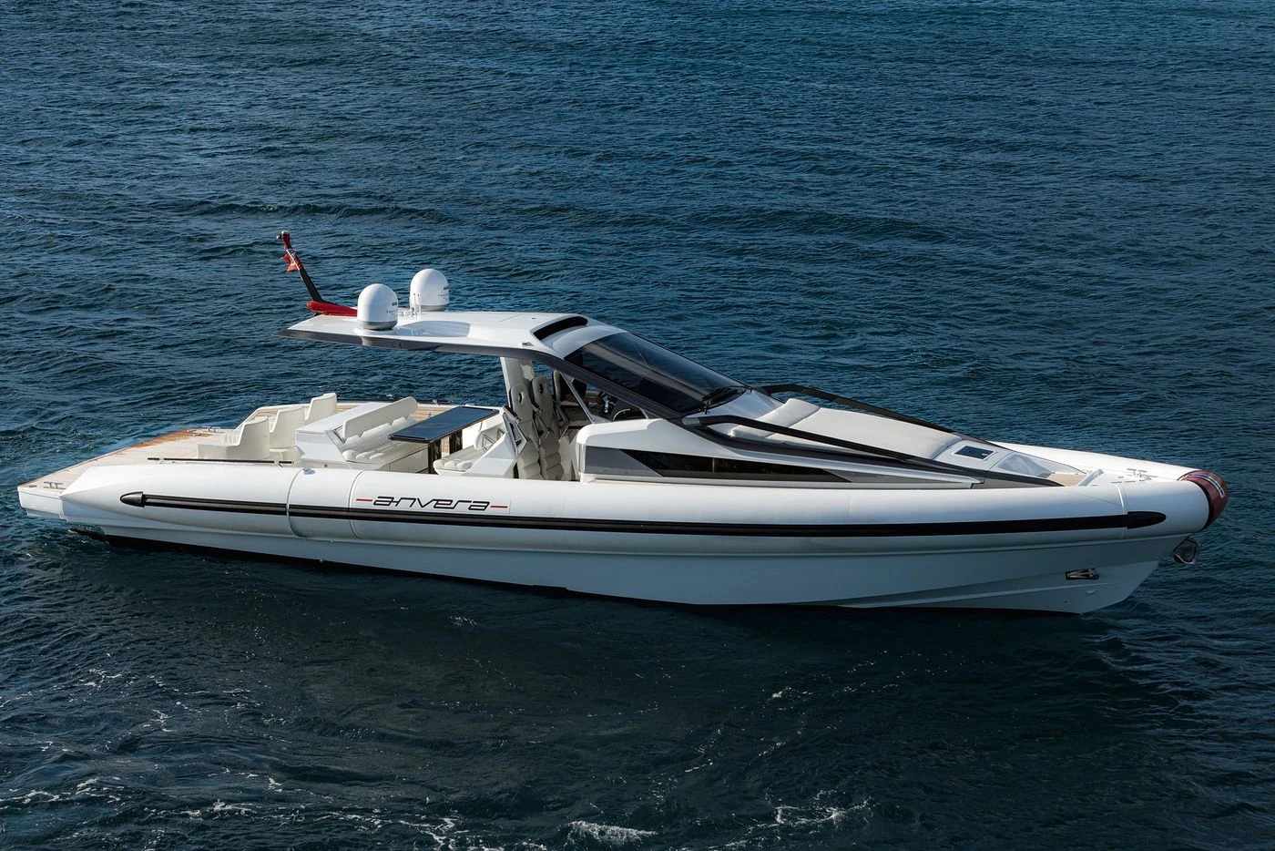 a boat in the water aboard GLADIATOR Yacht for Sale