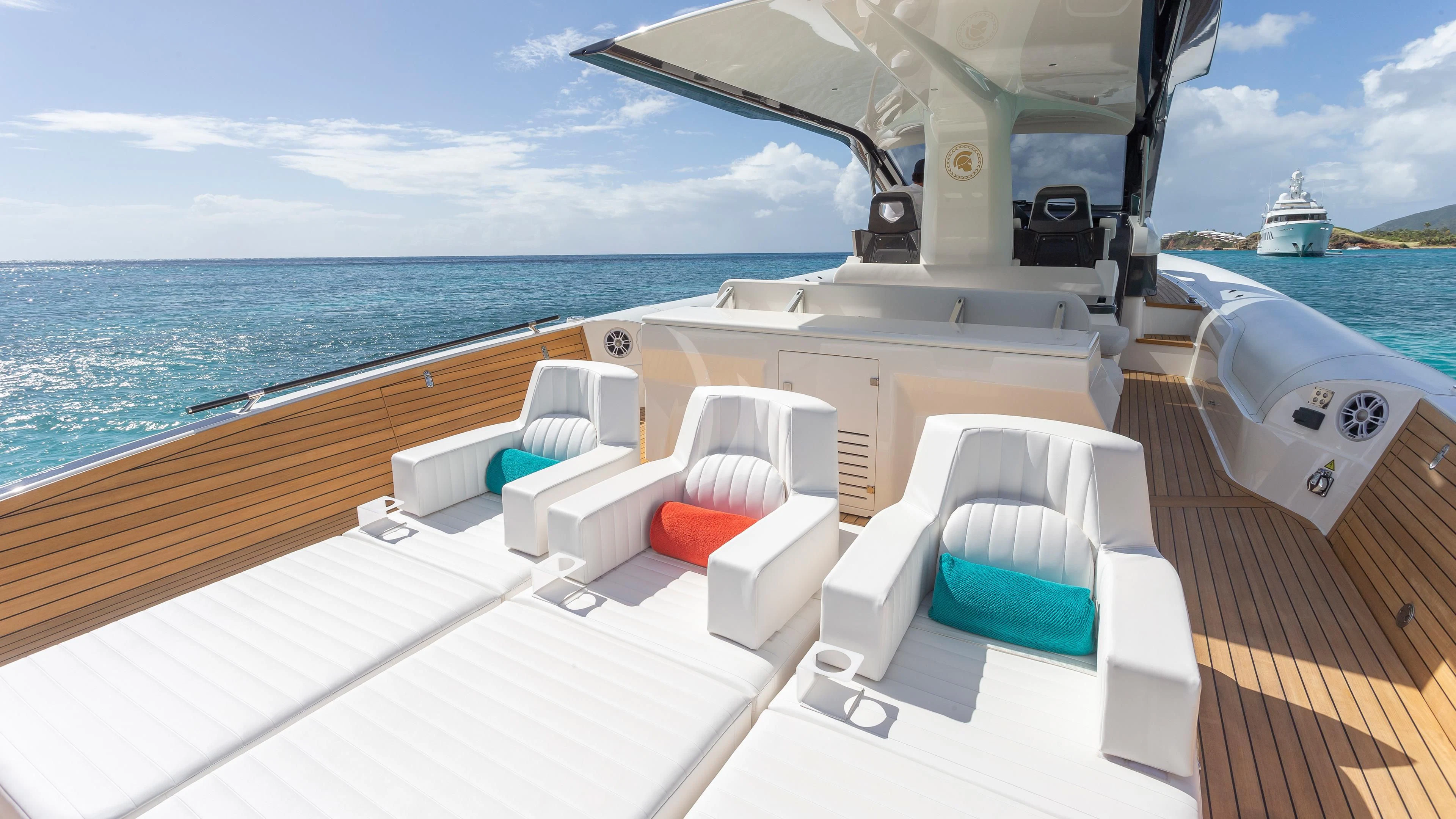 a boat on the water aboard GLADIATOR Yacht for Sale