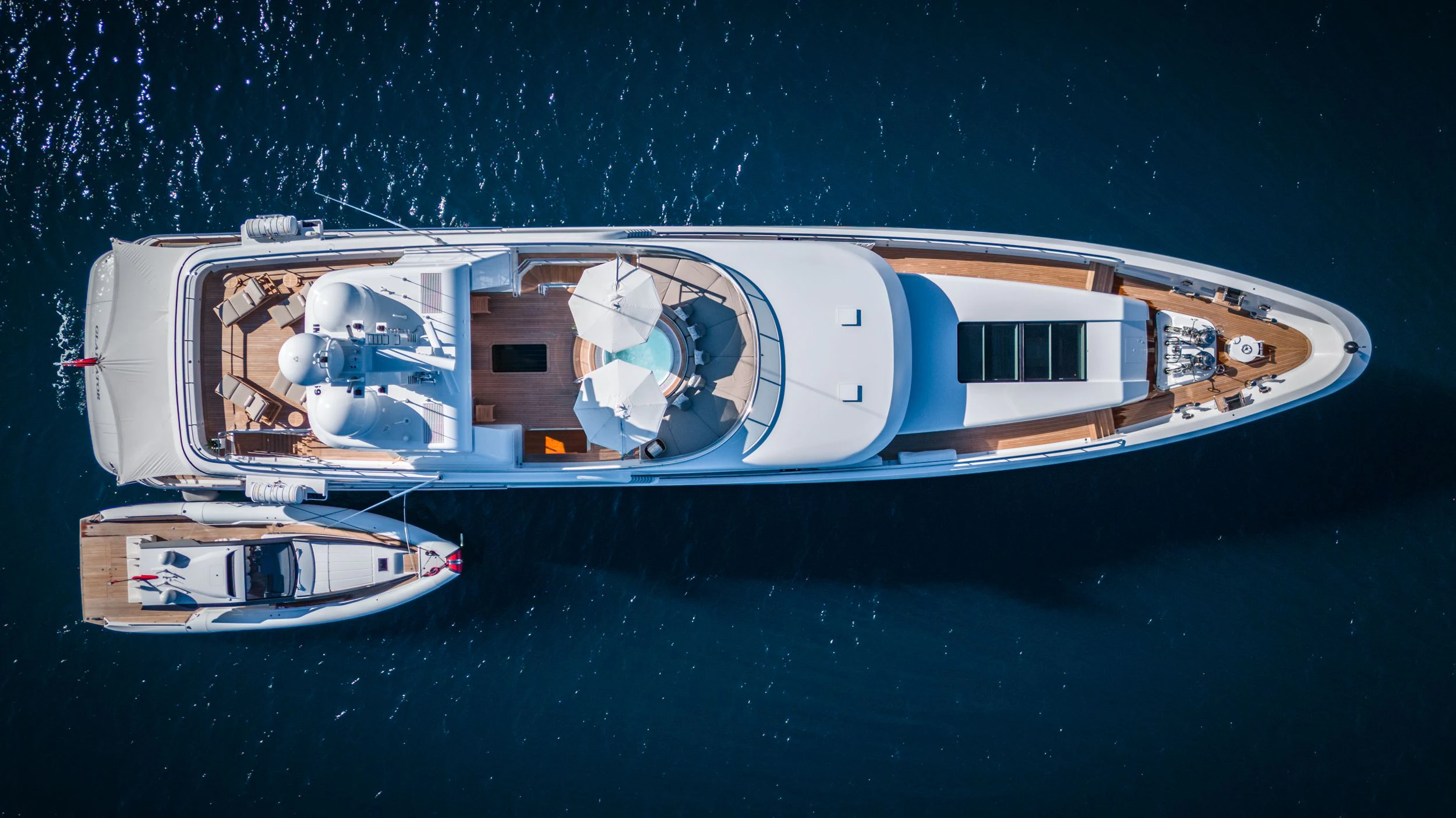a boat in the water aboard GLADIATOR Yacht for Sale