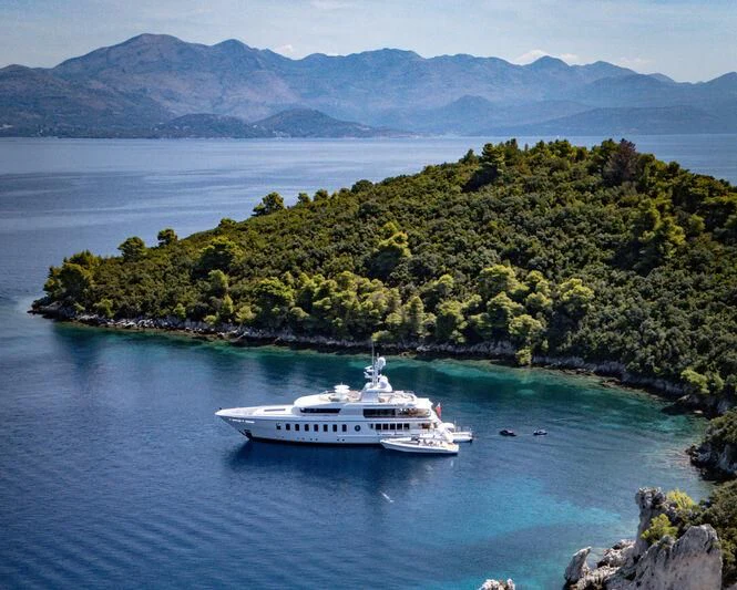a boat sailing on the water aboard GLADIATOR Yacht for Sale