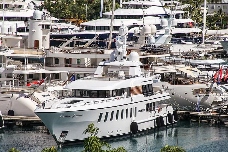 a group of boats docked aboard GLADIATOR Yacht for Sale