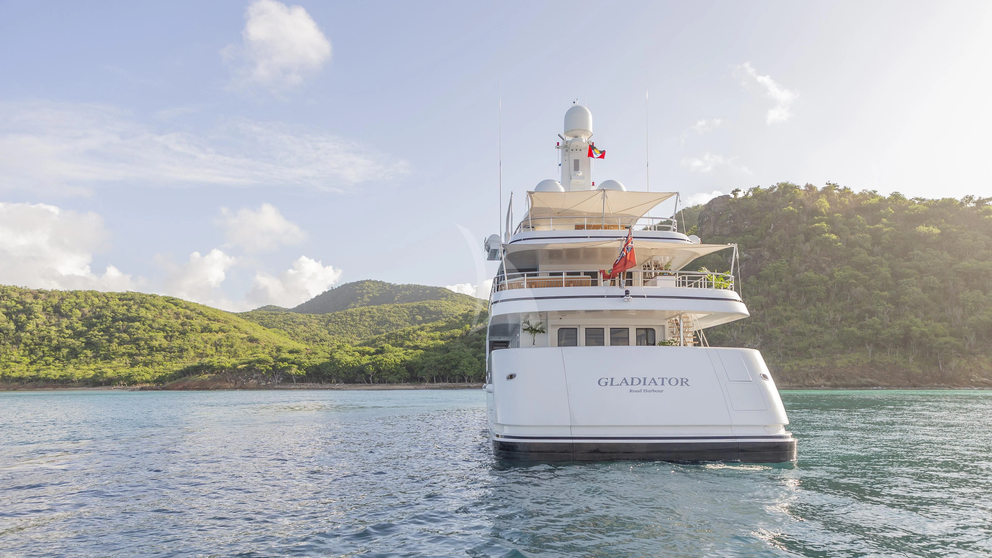 a boat on the water aboard GLADIATOR Yacht for Sale