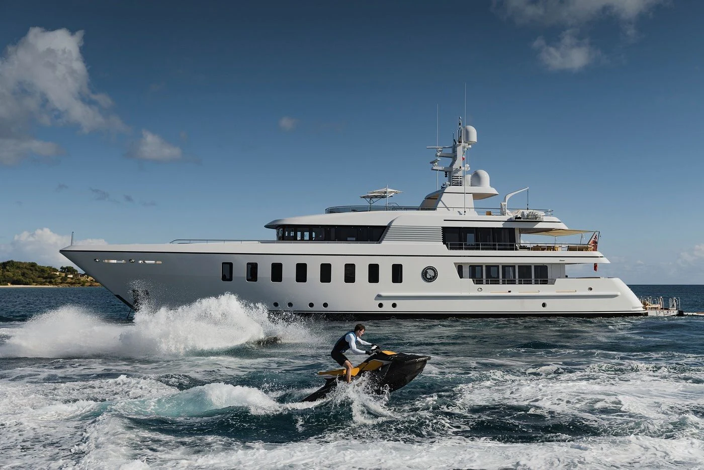 a boat on the water aboard GLADIATOR Yacht for Sale