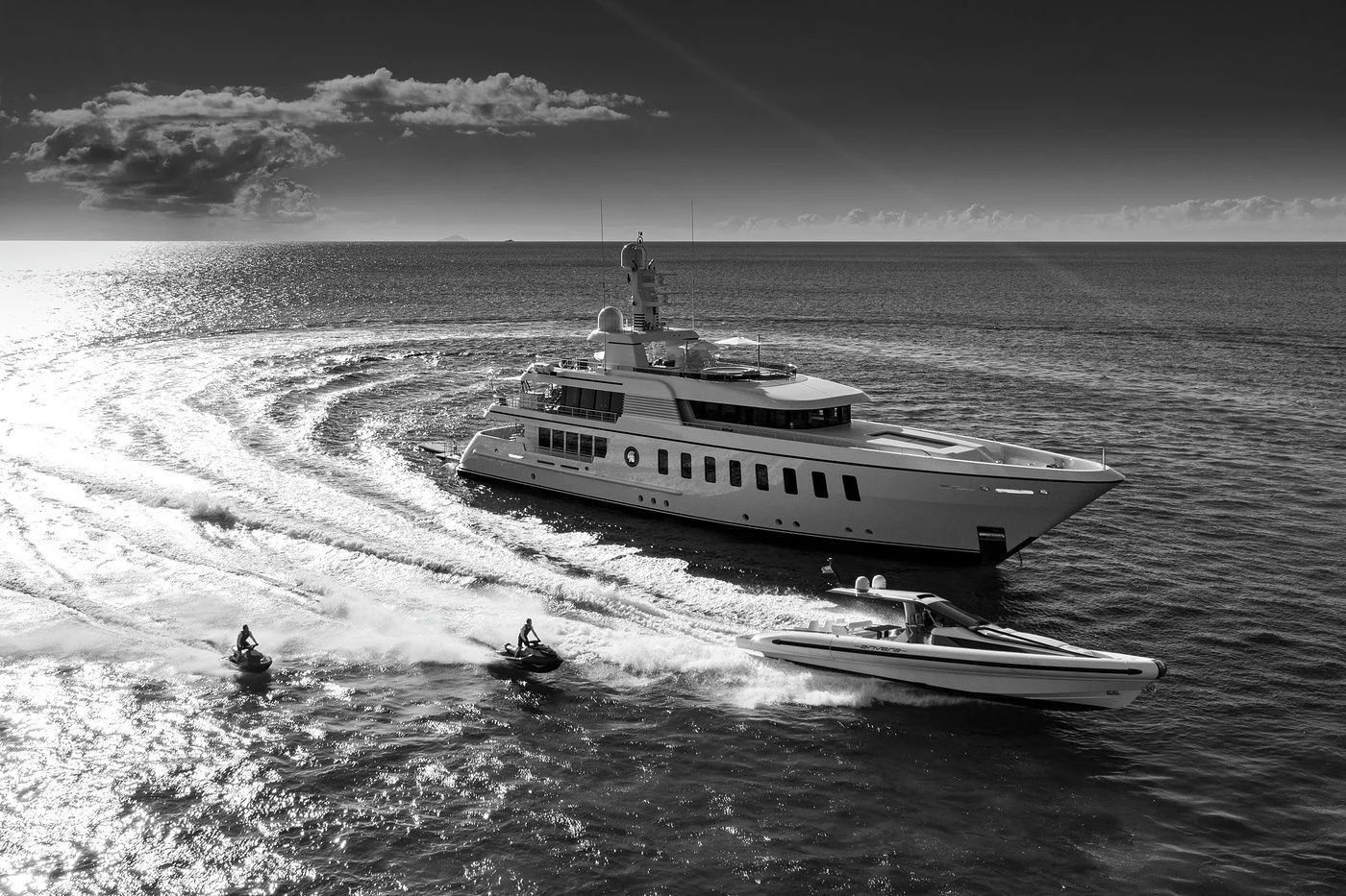 a boat on the water aboard GLADIATOR Yacht for Sale