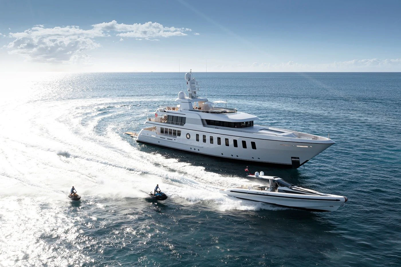 a boat on the water aboard GLADIATOR Yacht for Sale