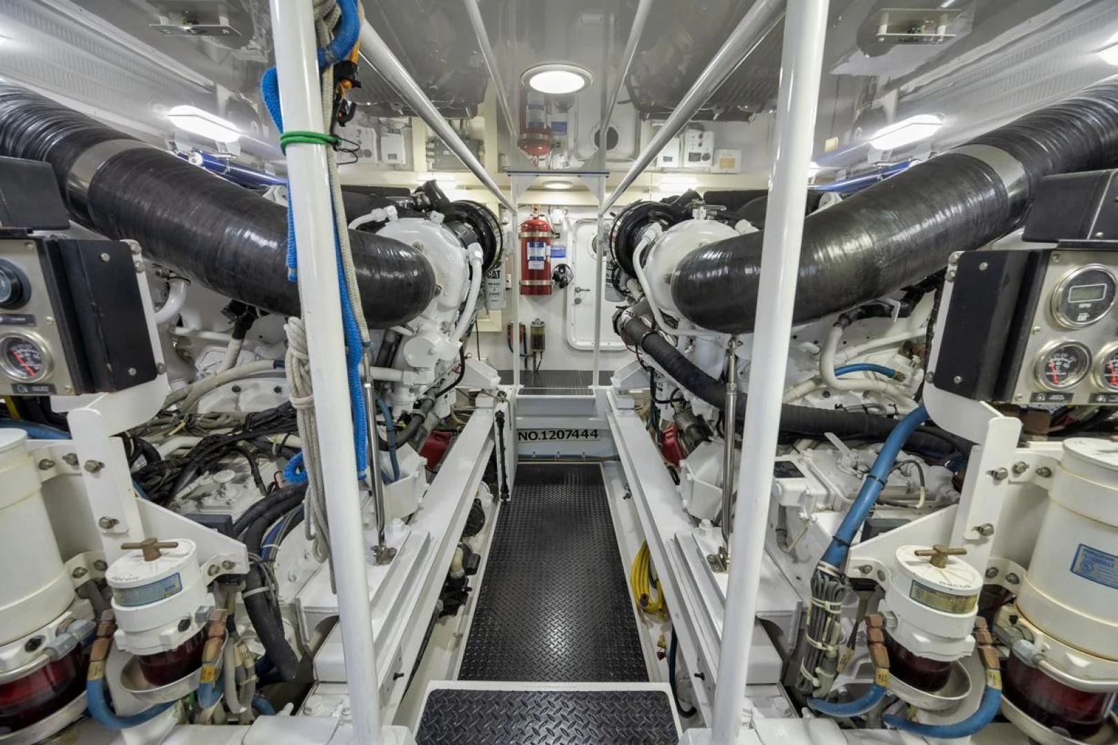 a room with machinery aboard 68 VIKING Yacht for Sale