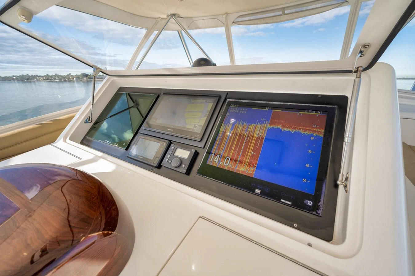 a screen on a vehicle aboard 68 VIKING Yacht for Sale