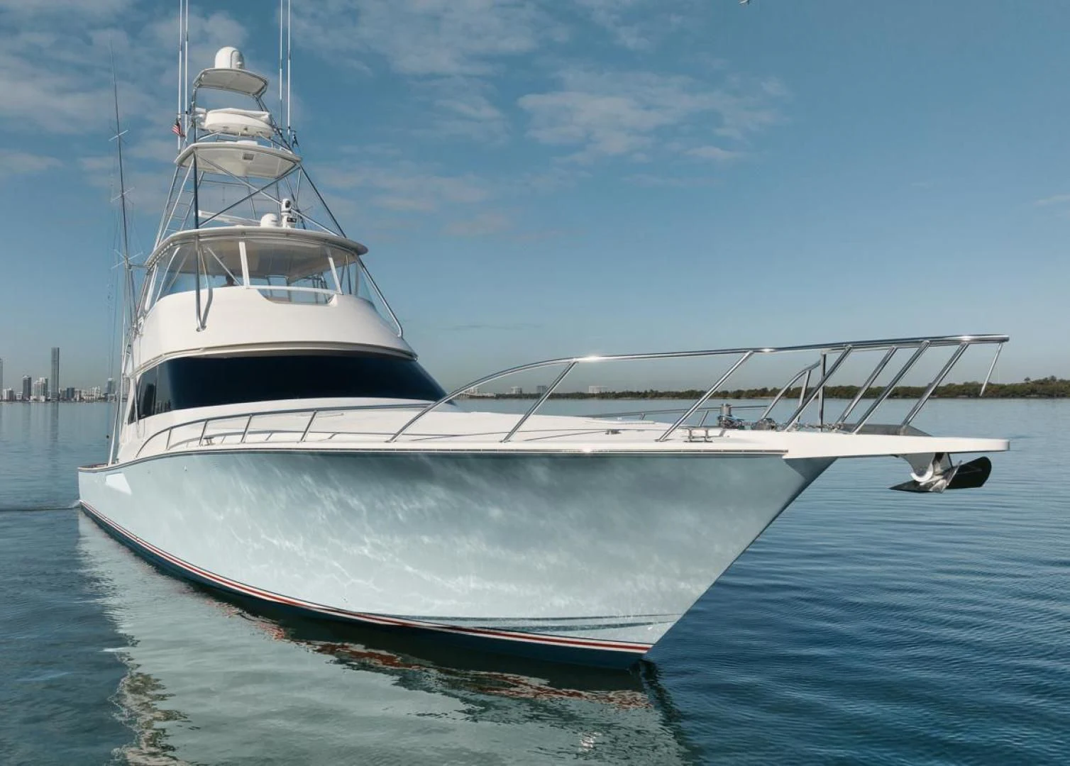 a large white boat aboard 68 VIKING Yacht for Sale