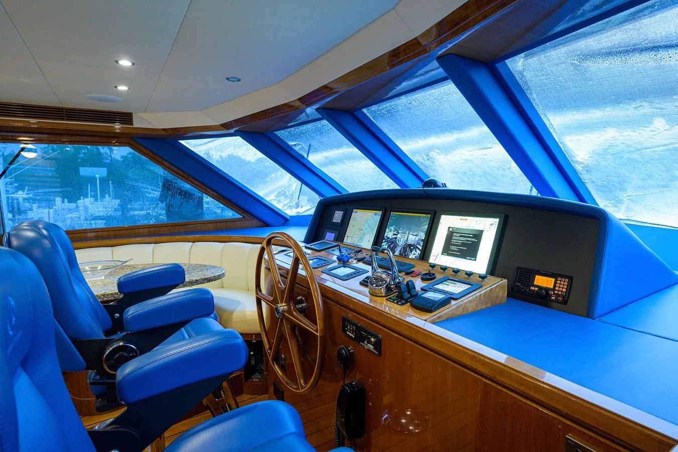 inside of a car aboard BARNSTAR Yacht for Sale