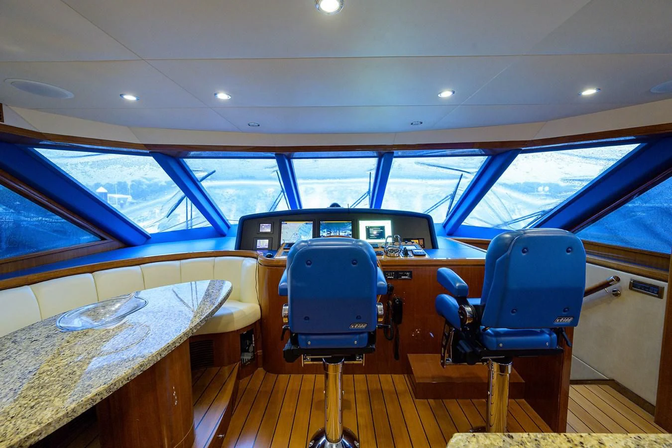 inside of a car aboard BARNSTAR Yacht for Sale