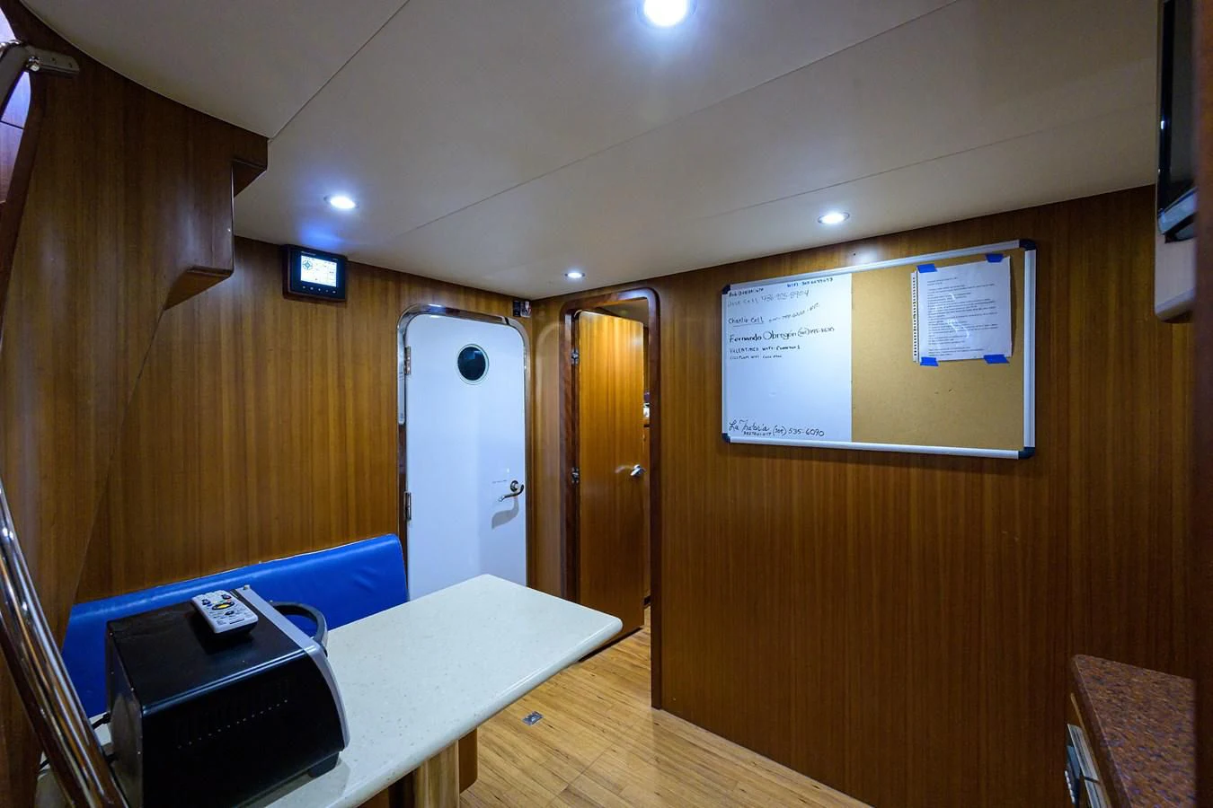 a room with a desk and a computer aboard BARNSTAR Yacht for Sale