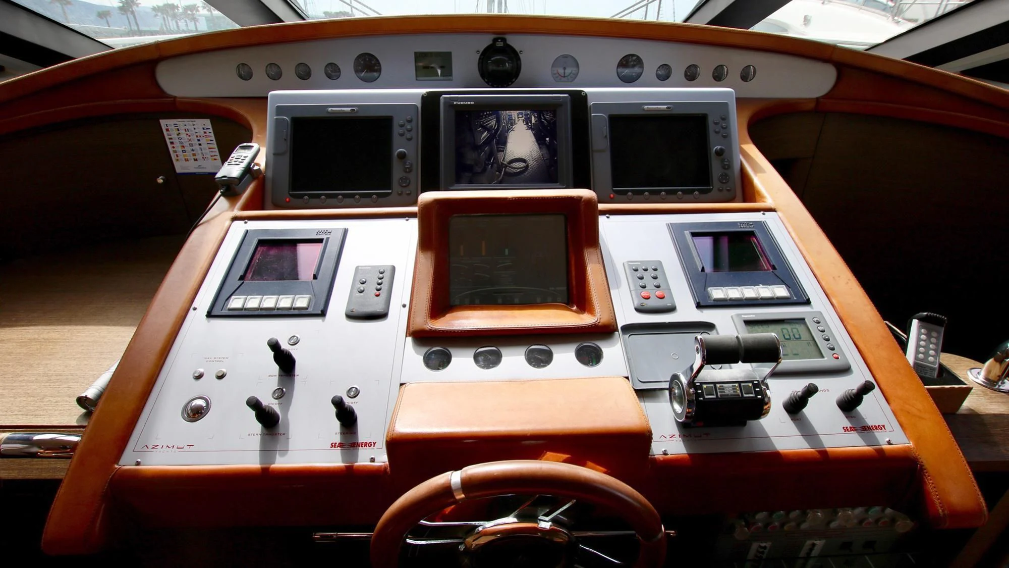 a group of electronic devices aboard ANCHE NO! Yacht for Sale