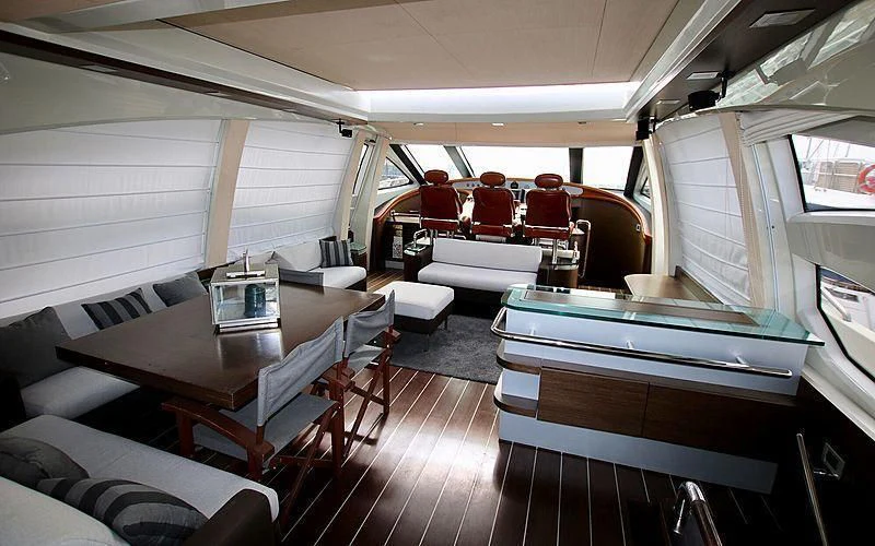 inside of a bus aboard ANCHE NO! Yacht for Sale