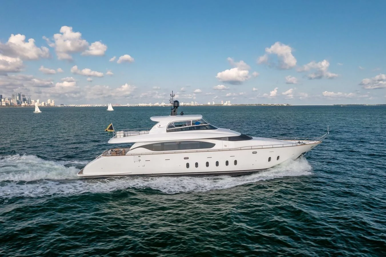 a white yacht on the water aboard DOMINIC Yacht for Sale