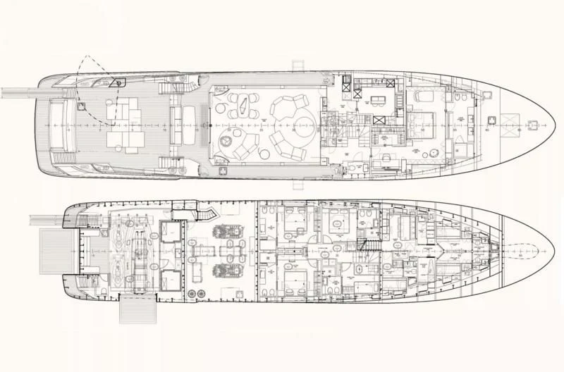 diagram, engineering drawing aboard OCEAN ANGEL Yacht for Sale