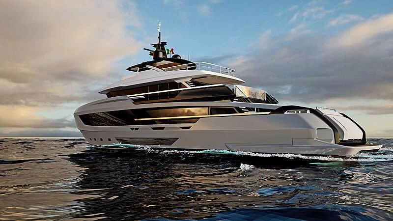 a white yacht on the water aboard OCEAN ANGEL Yacht for Sale