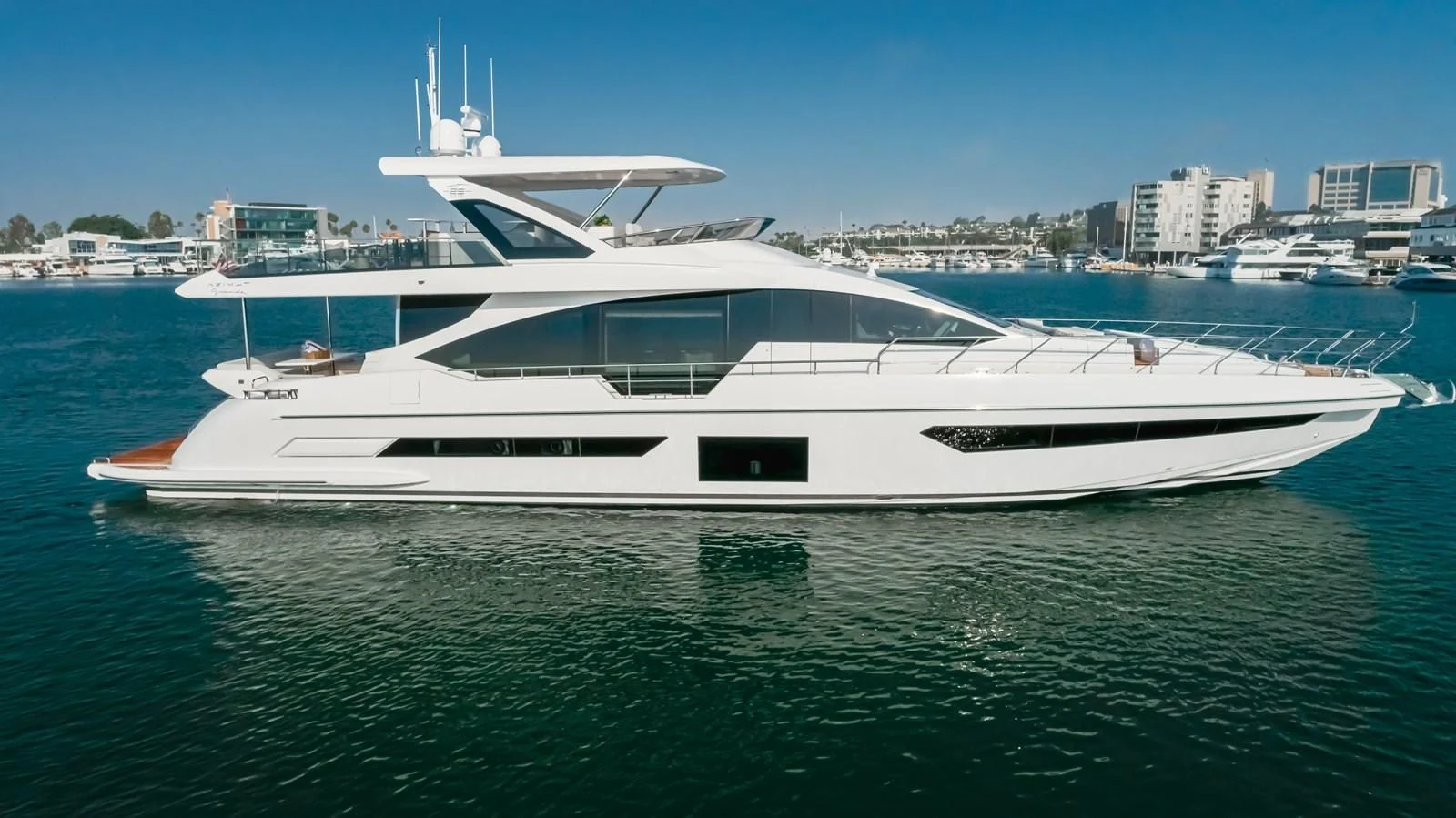 a white yacht in the water aboard AZIMUT 25 METRI GRANDE Yacht for Sale