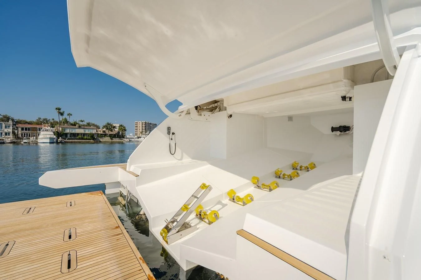 a white tent on a beach aboard AZIMUT 25 METRI GRANDE Yacht for Sale