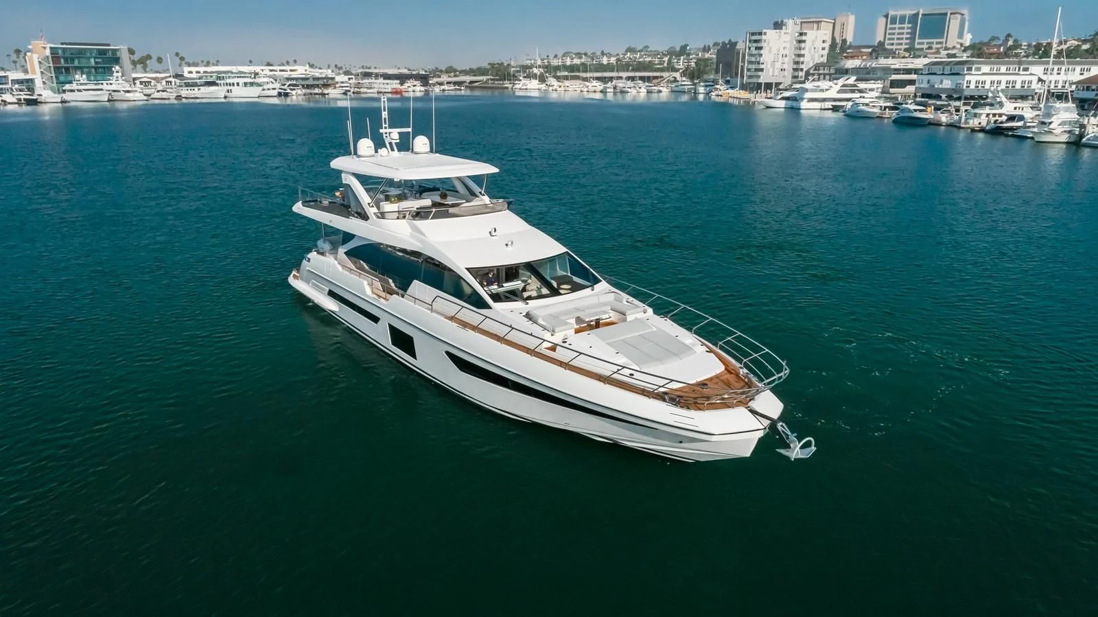 a white boat in the water aboard AZIMUT 25 METRI GRANDE Yacht for Sale