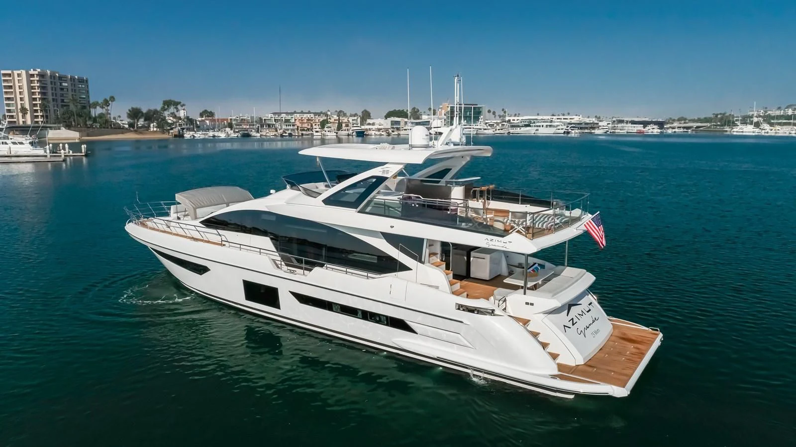 a boat on the water aboard AZIMUT 25 METRI GRANDE Yacht for Sale