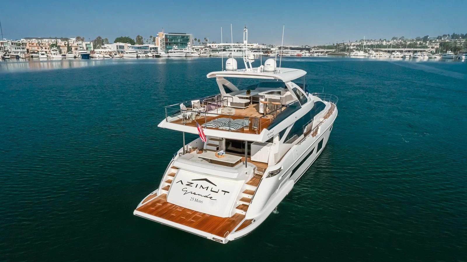 a boat on the water aboard AZIMUT 25 METRI GRANDE Yacht for Sale