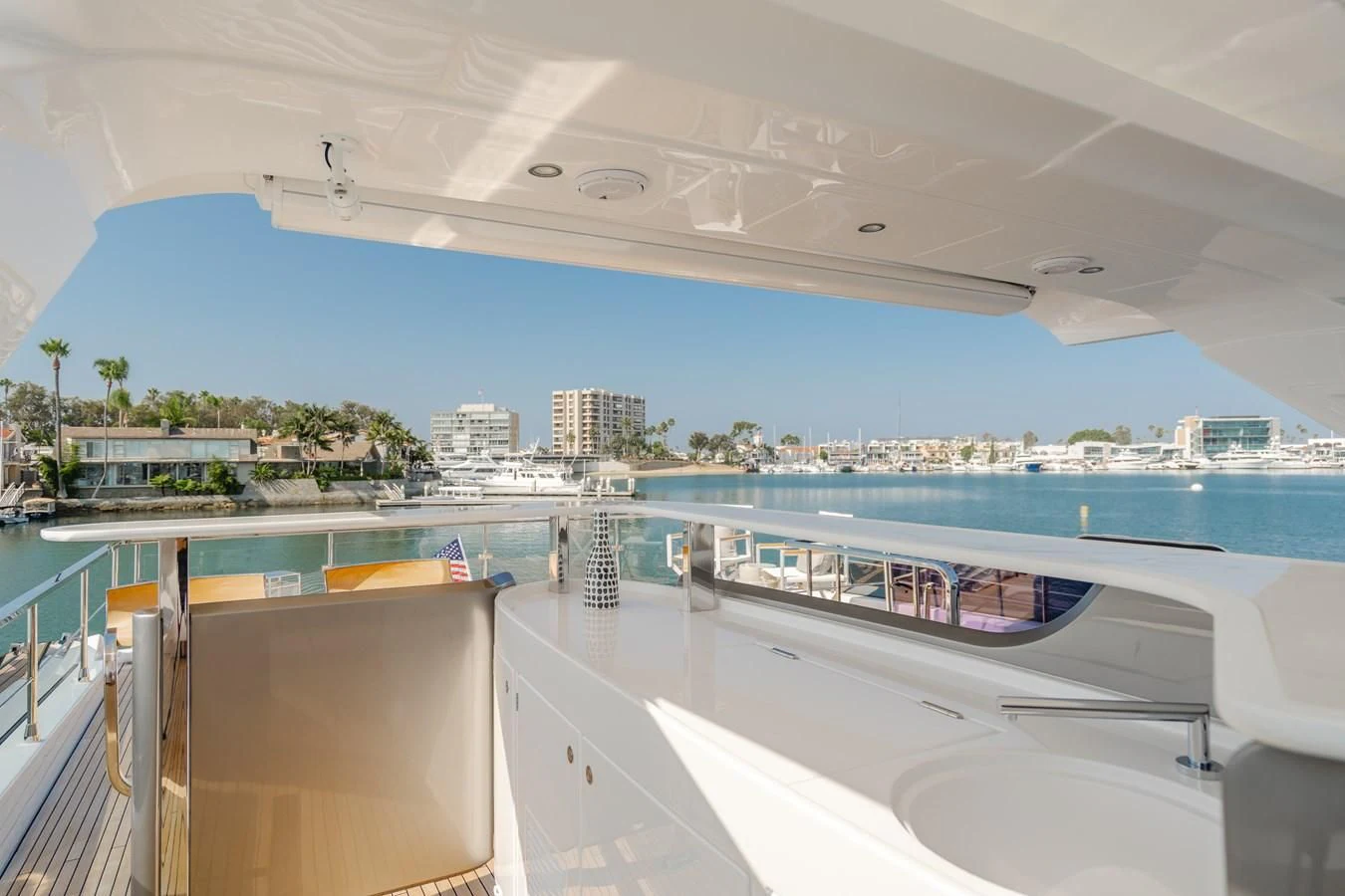 a view of a city from a balcony aboard AZIMUT 25 METRI GRANDE Yacht for Sale