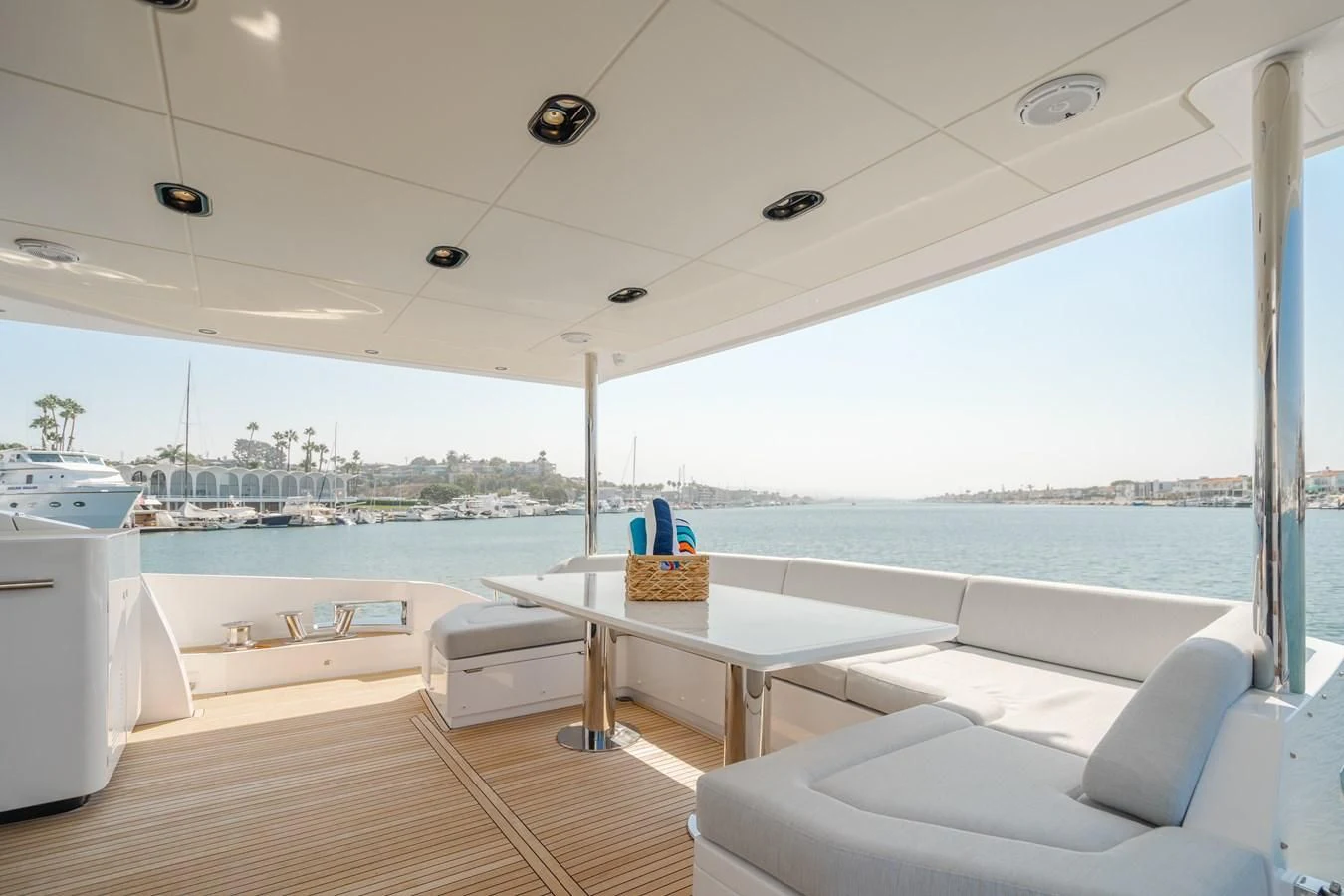 a room with a table and chairs aboard AZIMUT 25 METRI GRANDE Yacht for Sale