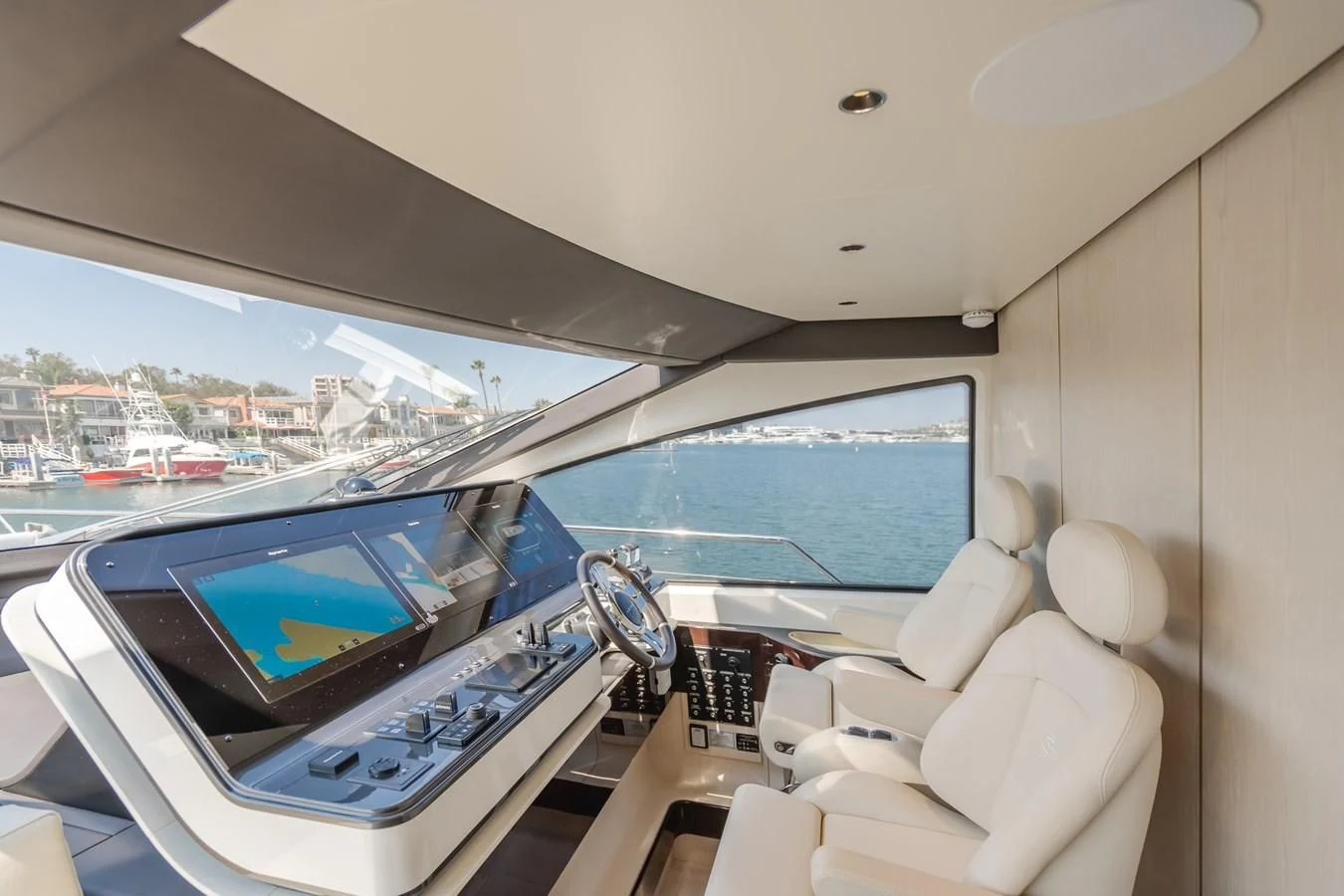 a view of a city from inside a plane aboard AZIMUT 25 METRI GRANDE Yacht for Sale