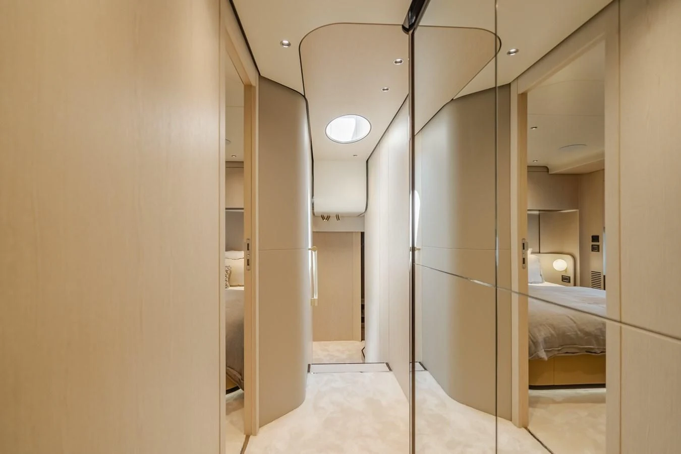 a bathroom with a glass shower aboard AZIMUT 25 METRI GRANDE Yacht for Sale