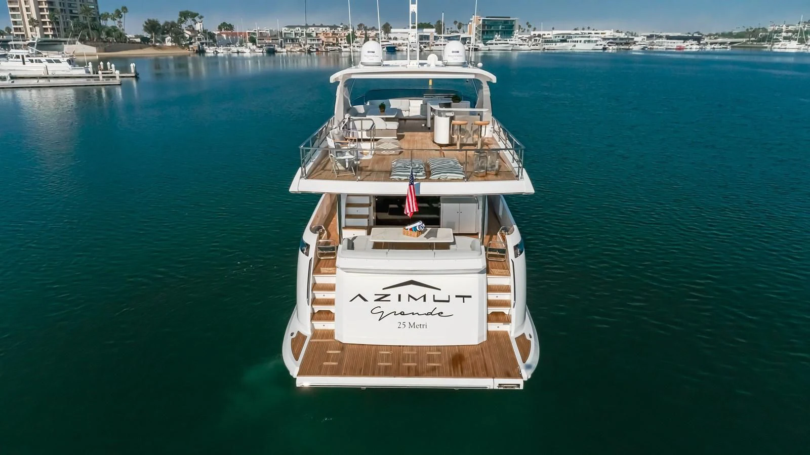a boat in the water aboard AZIMUT 25 METRI GRANDE Yacht for Sale