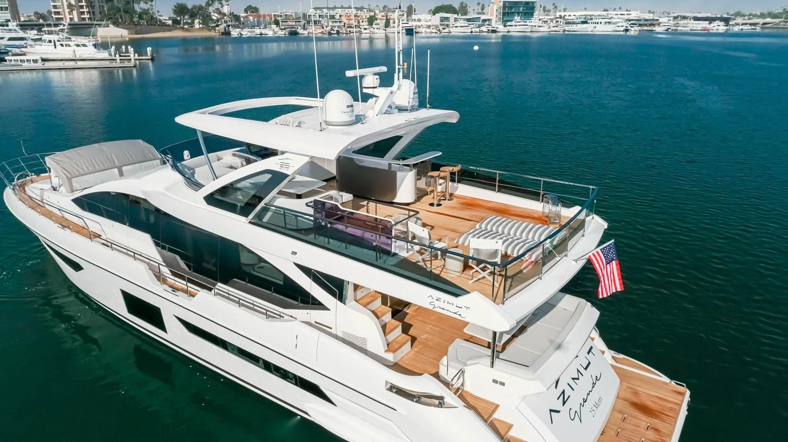 a boat on the water aboard AZIMUT 25 METRI GRANDE Yacht for Sale